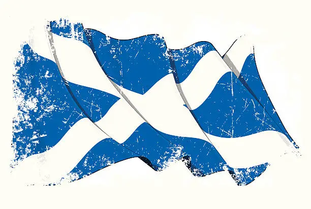 Vector illustration of Grunge Flag of Scotland