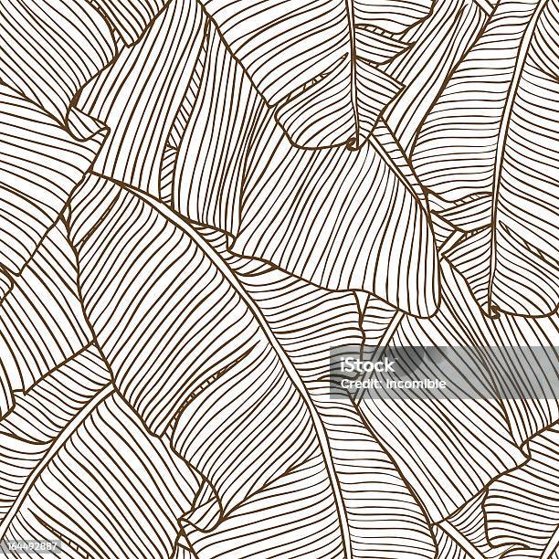 Ilustracja Wektorowa Liście Palm Tree Bezszwowe Wzór - Stockowe grafiki wektorowe i więcej obrazów Wzór - Opis