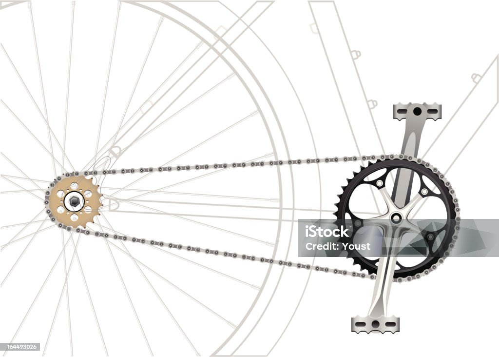 Chaîne de vélo en voiture - clipart vectoriel de Vélo libre de droits