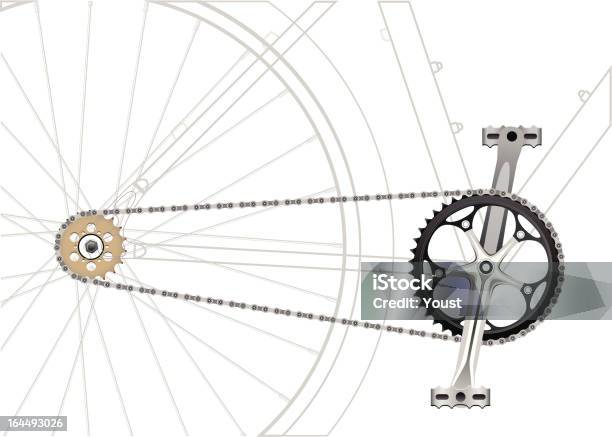 Rower Jazda Łańcucha - Stockowe grafiki wektorowe i więcej obrazów Bicykl - Bicykl, Jeździć na rowerze, Napęd roweru