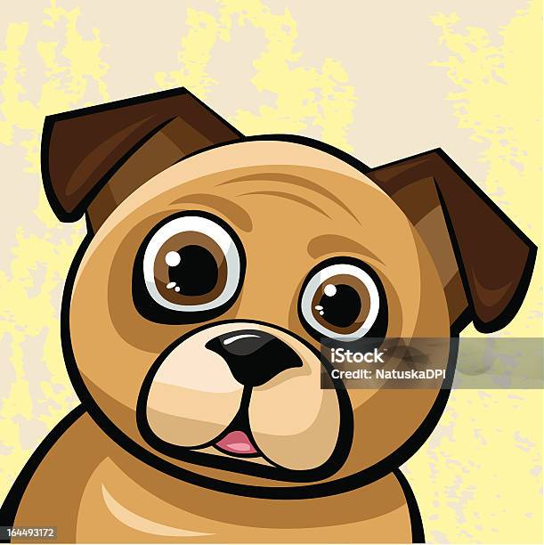 Funny Brown Puggog Stock Illustration - Download Image Now - Animal, Brown, Bulldog