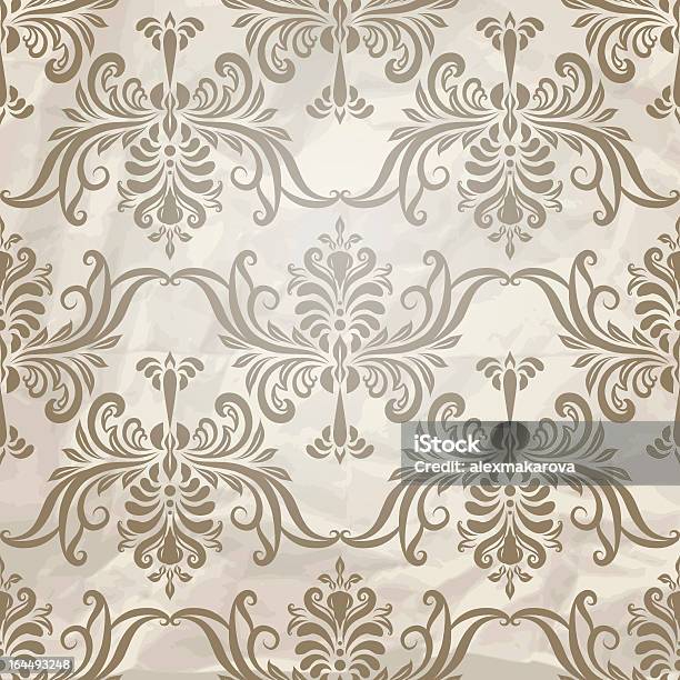 Vector Vintage Wallpaper Pattern Stock Illustration - Download Image Now - Backgrounds, Concepts, Crumpled