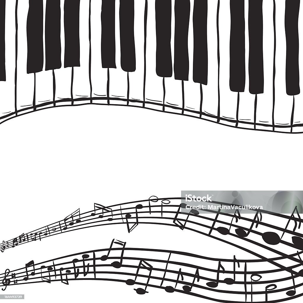 Notas de Piano y música teclas - arte vectorial de Nota musical libre de derechos