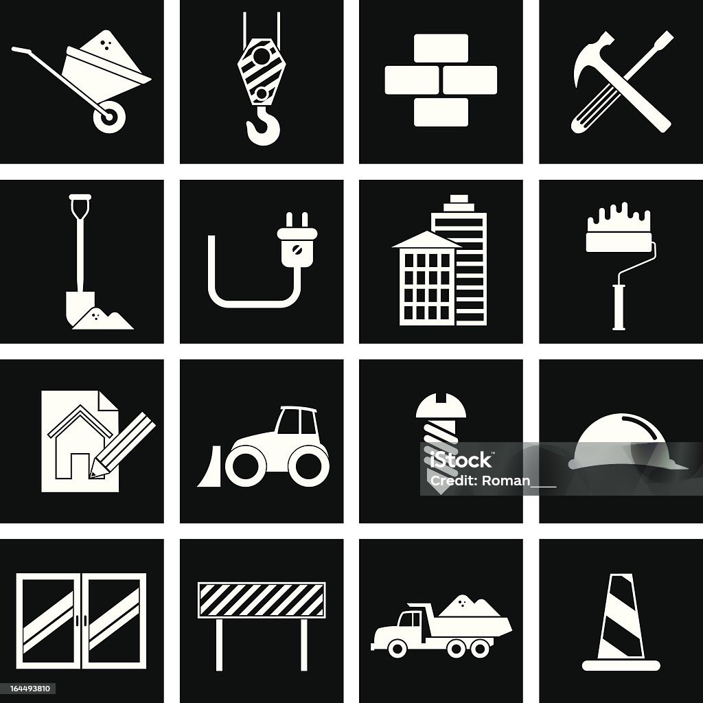 Icono de construcción - arte vectorial de Accesorio de cabeza libre de derechos