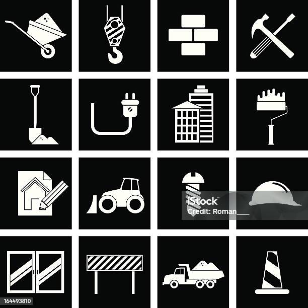 Ikona Budowlane - Stockowe grafiki wektorowe i więcej obrazów Bez ludzi - Bez ludzi, Biznes, Cegła