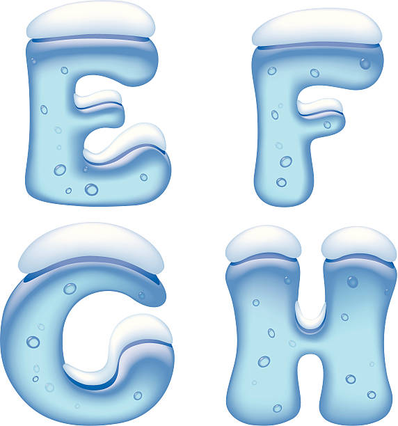 Ice Alphabet letters Vector image of Ice alphabet capital letters under Snow bubble letters g stock illustrations