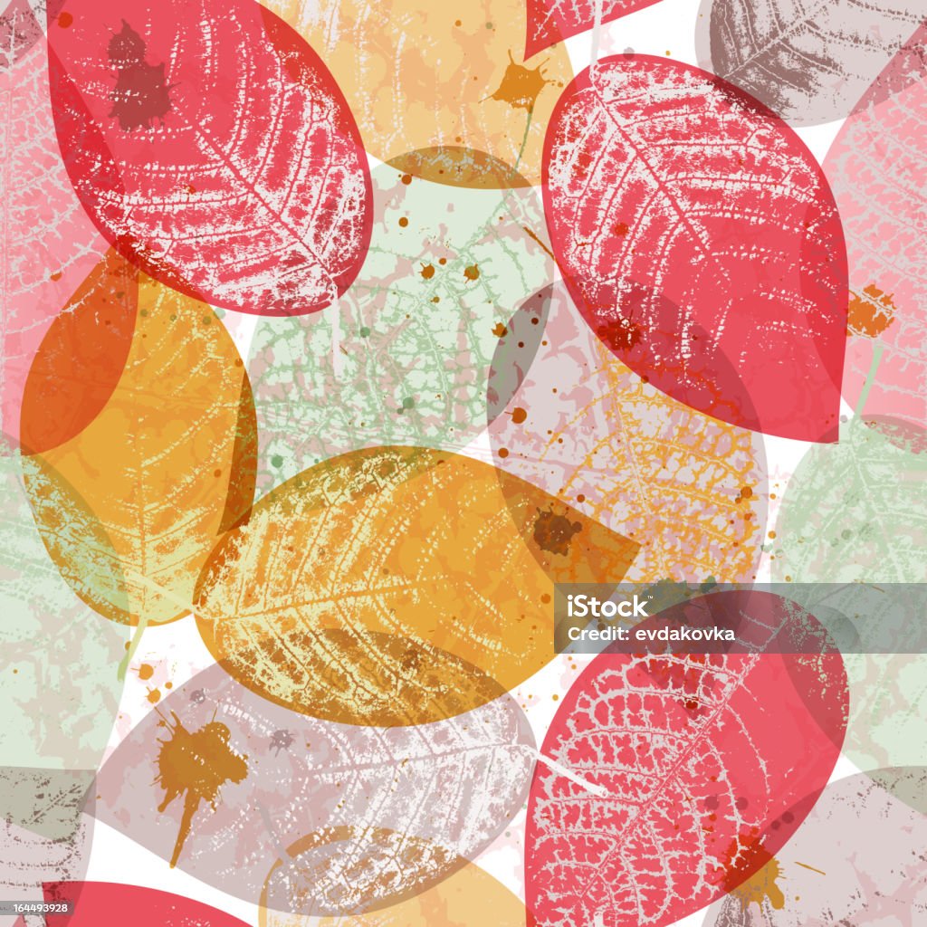 Бесшовные обои с разноцветными листьями - Векторная графика Лист роялти-фри