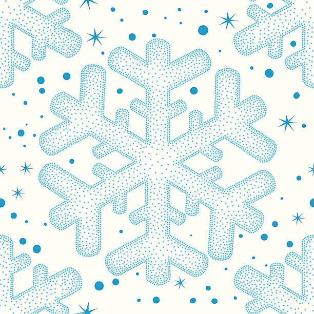 Christmas pattern with graphic snow. vector art illustration