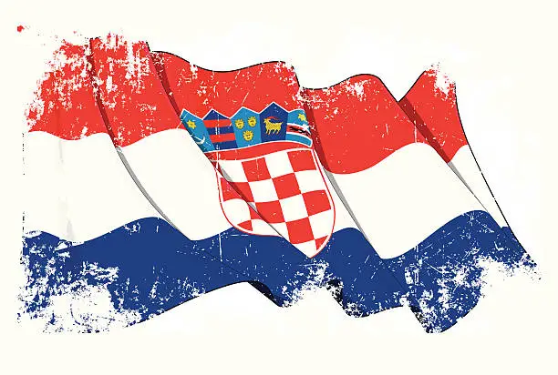 Vector illustration of Croatia Flag Grunge