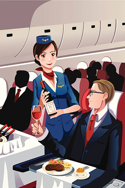 Cartoon Female Flight Attendant Serving Wine On A Plane Stock Illustration - Download Image Now - iStock Cartoon Female Flight Attendant Serving Wine On A Plane Stock Illustration - Download Image Now - iStock