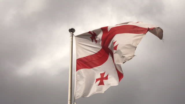 The flag of Georgia, also known as the five-cross flag