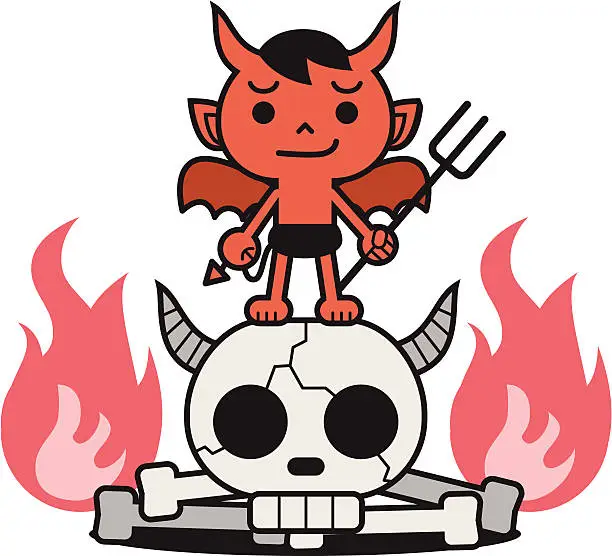 Vector illustration of devil kid