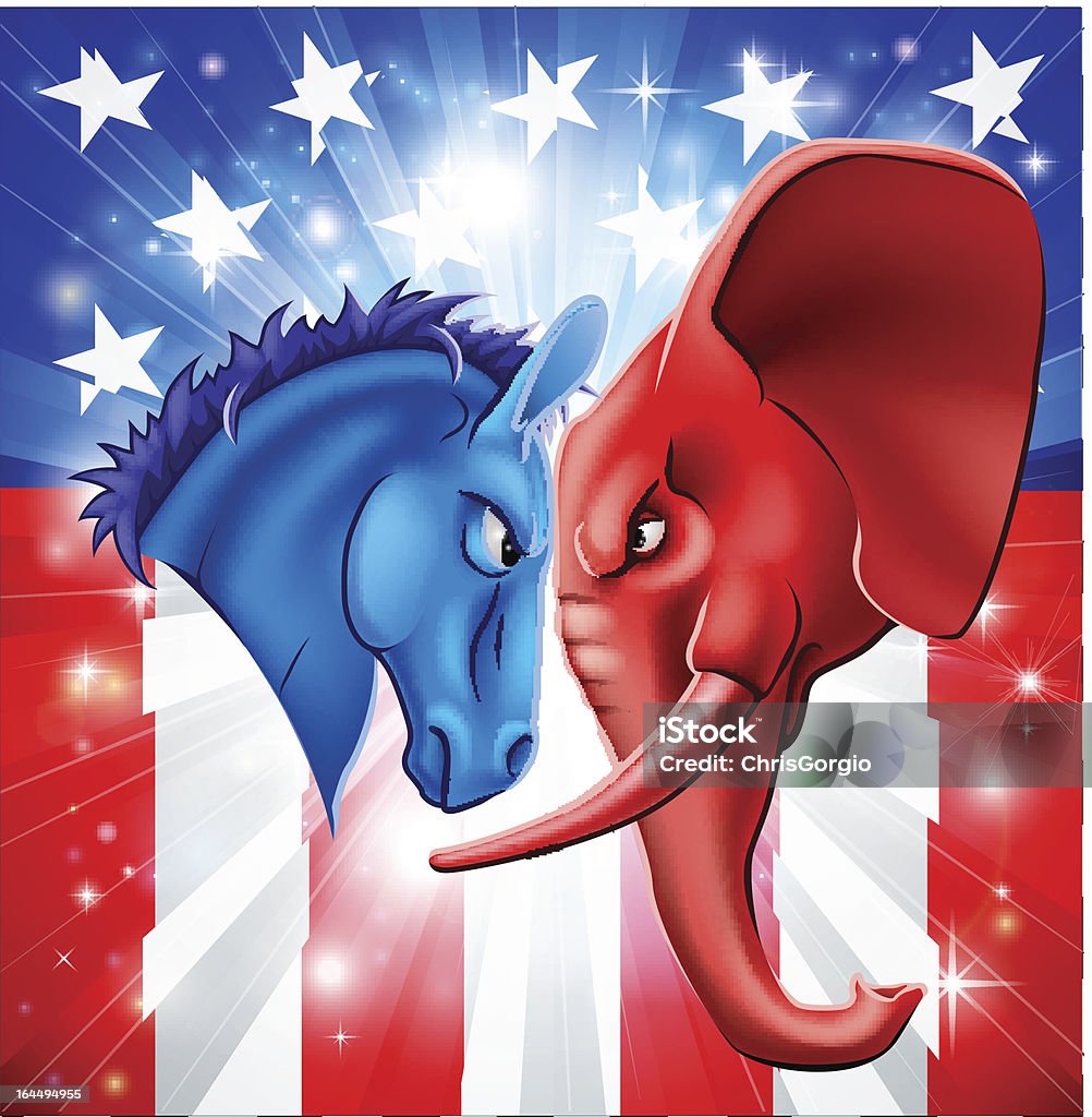 Concepto de la política estadounidense - arte vectorial de Elefante libre de derechos