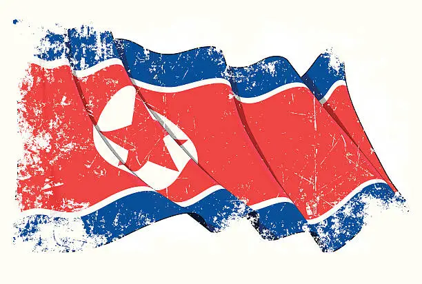 Vector illustration of North Korea Flag Grunge