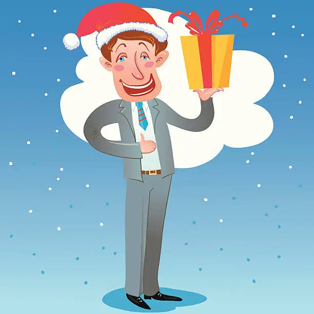 Vector illustration of Santa Claus Businessman.