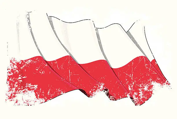 Vector illustration of Poland National Flag Grunge