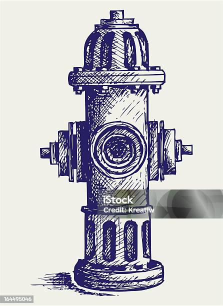 Vetores de Hidrante e mais imagens de Bombeiro - Bombeiro, Grafite - Produção artística, Gravura