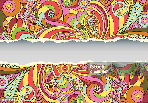 Colorful Retro Psychedelic Illustrated Background Stock Illustration - Download Image Now - Backgrounds, Hippie, Psychedelic