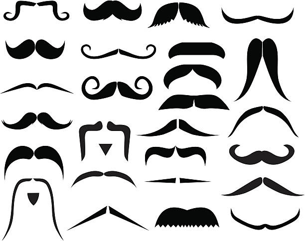 세트마다 moustaches - sideburn stock illustrations