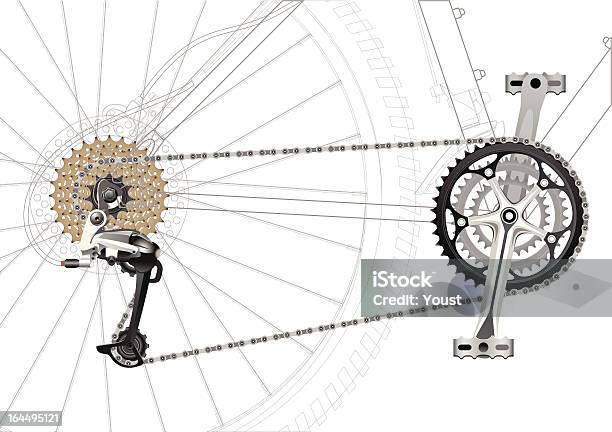 Mountainbikekette Drive Stock Vektor Art und mehr Bilder von Fahrrad - Fahrrad, Radfahren, Schaltung