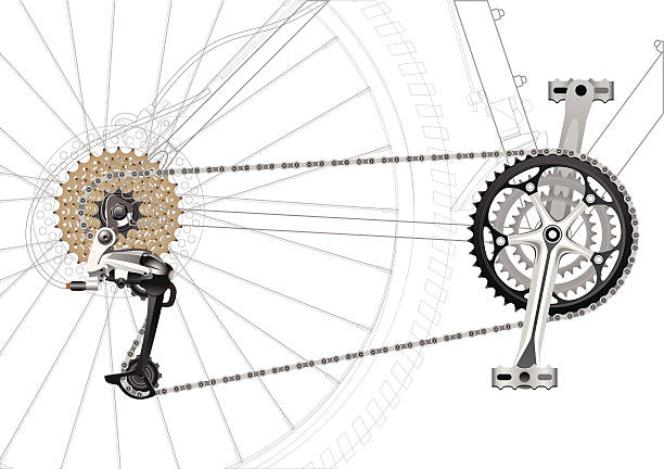 ilustraciones, imágenes clip art, dibujos animados e iconos de stock de bicicleta de montaña de cadena - bicycle frame