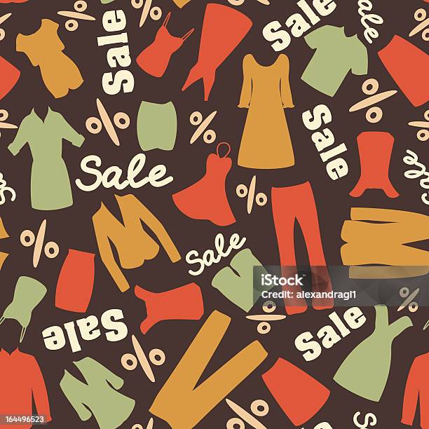 Retro Pattern Of Clearance Sale Stock Illustration - Download Image Now - Large Group Of Objects, Percentage Sign, Backgrounds