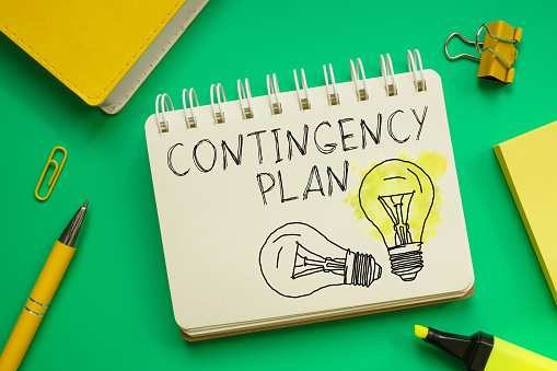 Contingency plan is shown using a text