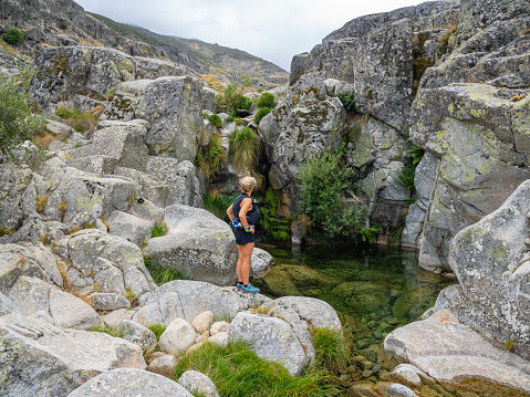 Summer landscapes with streams and waterfalls in the Sierra de Gredos, Spain