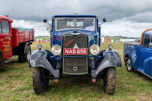Low Ham.Somerset.United Kingdom.July 23rd 2023.A restored Commer breakdown truck from 1932 is on show at the Somerset steam and country show