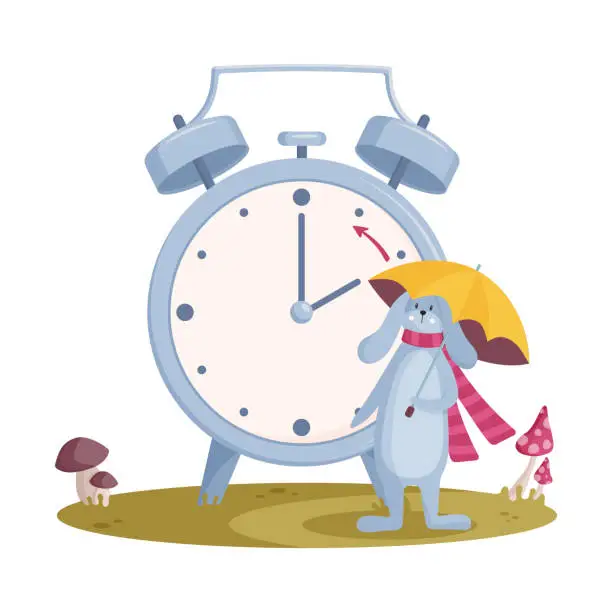 Vector illustration of Daylight saving time concept.