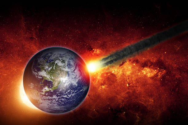 wpływ - judgement day exploding asteroid earth zdjęcia i obrazy z banku zdjęć