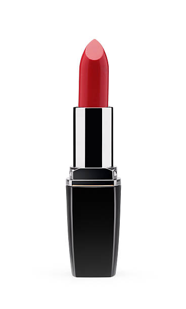 rossetto rosso - single object isolated on white cosmetics make up foto e immagini stock