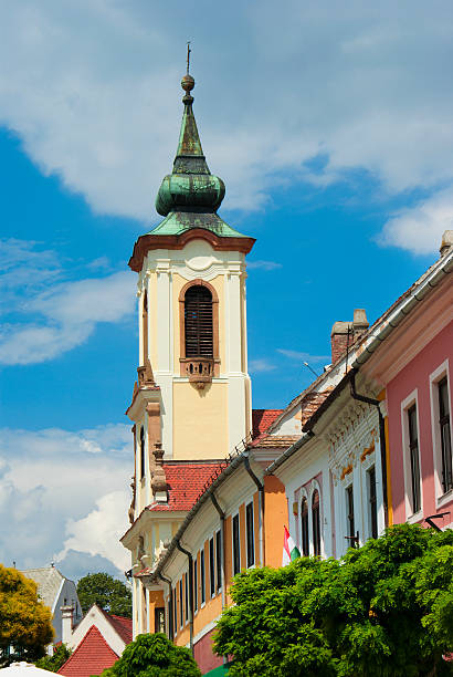 istock Belfry at blue sky in Budapest, Hungary 164505603