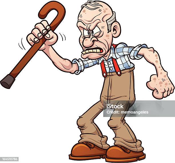 Grumpy Old Man Stock Illustration - Download Image Now - Grumpy Old Man,  Cartoon, Anger - iStock
