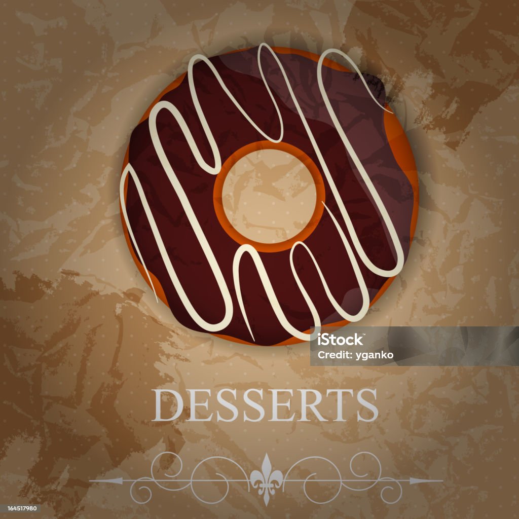 Vettore menu dei dessert in grunge stile vintage - arte vettoriale royalty-free di Arte