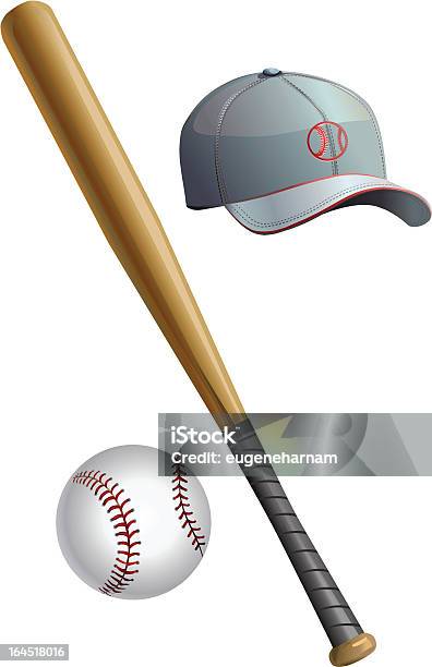 Bat Cap Ball Stock Illustration - Download Image Now - Activity, Athlete, Baseball - Ball