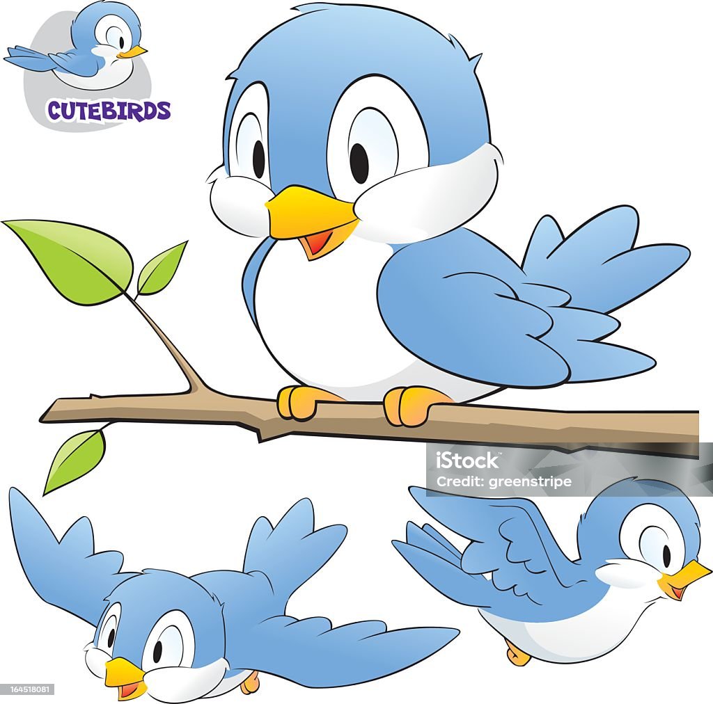 Cute Cartoon Birds Vector illustration of a set of cute cartoon birds. Grouped and layered for easy editing Animal stock vector