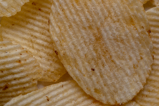 Background close-up the potato chips