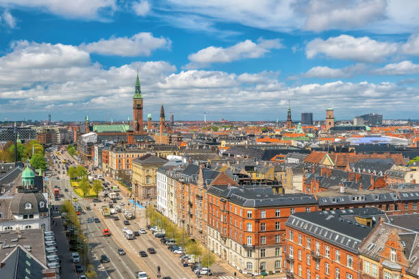 istock Copenhagen downtown city skyline in Denmark 1645225173