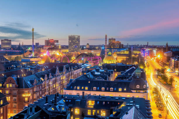istock Copenhagen downtown city skyline in Denmark 1645225335