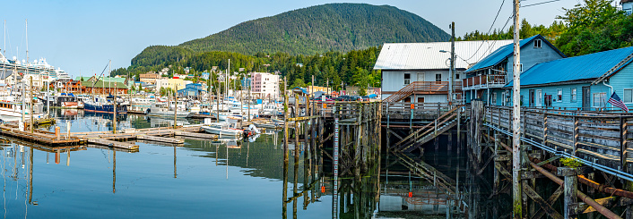 A sunny summer day at the Seward, Alaska, harbor.