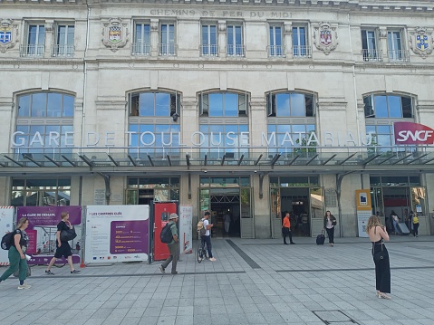 Toulouse, France-July 5, 2023: Gare de Toulouse Matabiau, one of the landmarks of Toulouse, welcomes thousands of passengers every day.