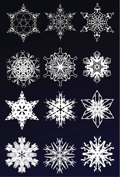Płatków śniegu – artystyczna grafika wektorowa