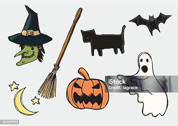 Essenziale Halloween - Immagini vettoriali stock e altre immagini di A forma di stella - A forma di stella, Autunno, Cappello