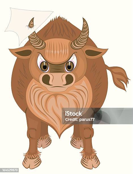 Ilustración de Bull Con Papel En Blanco y más Vectores Libres de Derechos de Agricultura - Agricultura, Animal, Animal doméstico