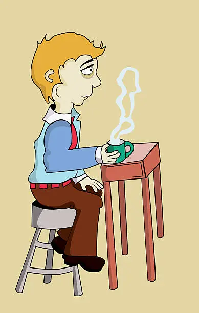 Vector illustration of coffe drinker