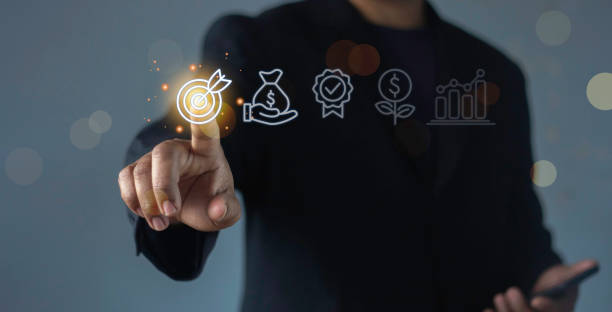 istock Man arranging icon stacking with business strategy and Action plan,targeting the business concept.business development concept. 1645307577