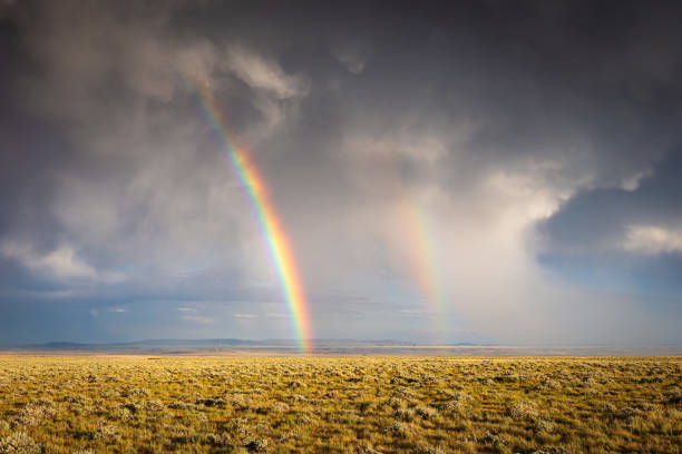 istock Twin Rainbows over Bighorn Basin Wyoming 1645307581