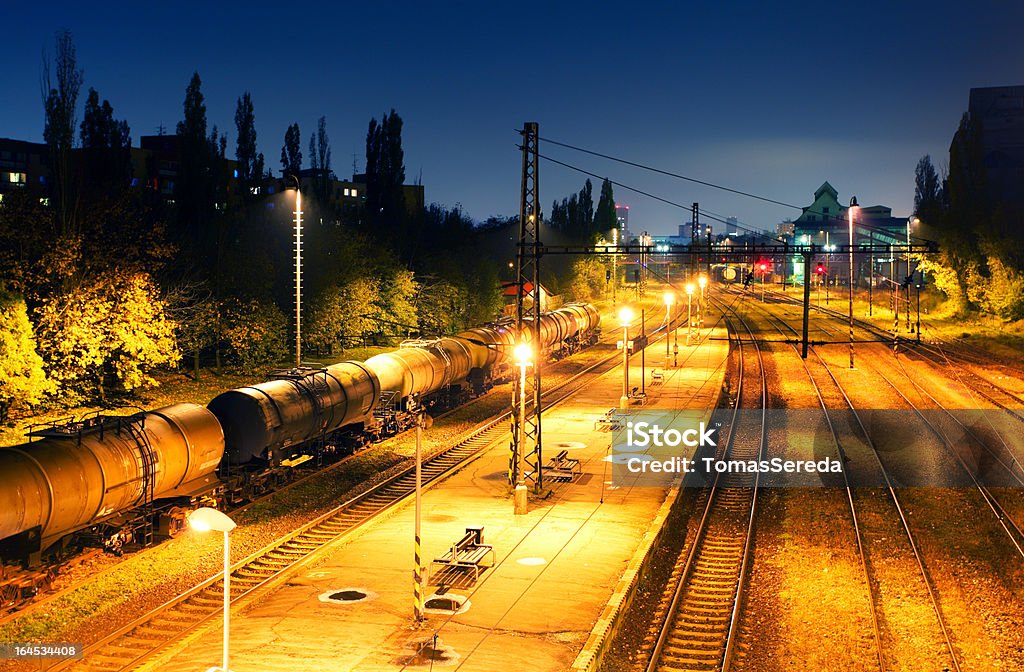 Zug Fracht Plattform-Cargo-transit - Lizenzfrei Abenddämmerung Stock-Foto