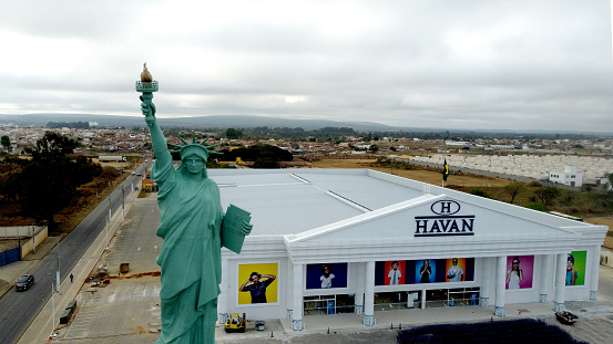 vitoria da conquista, bahia, brazil - august 24, 2023: view of a replica of the statue of liberty in a Havan chain store in the city of Vitoria da Conquista.